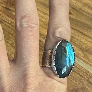 925 Sterling Silver & Laboradite, Vintage, Estate Ring